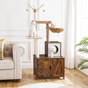 Škrabadlo pro kočky Vasagle Monta 150 cm s toaletou hnědé