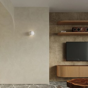 Nástenné svietidlo Globe, 1x biele keramické tienidlo, b