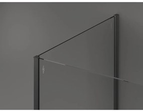 Mexen Kioto, 3-stenová sprchová zástena Walk-In Walk-in 120 x 100 x 40 cm, 8mm číre sklo, grafitový profil, 800-120-100-221-95-00-040