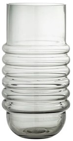 Bloomingville Tvarovaná váza Belma zo svetlo šedého farbeného skla