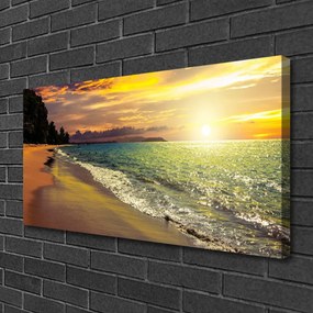 Obraz na plátne Slnko pláž more krajina 100x50 cm