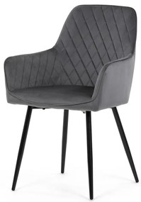 Autronic BONTEC Jedálenská stolička, čierna, zamatová látka, DCH-215 BK4 Farba: Šedá