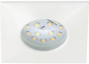 LED vstavané svietidlo IP44 1x5W 400 lm 3000 K teplá biela hranaté plastové biela Ø 75/60 mm,