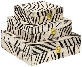 Zebra Bijoux box z hovädzej kože (sada 3ks) - 25,5*25,5*8cm