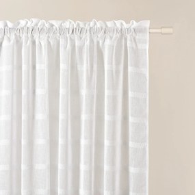 Room99 Záclona na páske Maura Pásiky Farba: Krémová, Veľkosť: 250 x 250 cm