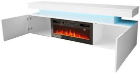 TV skrinka s krbom Lesteralo EF 2D 190 (čierna + lesk čierny) (s modrým LED osvetlením). Vlastná spoľahlivá doprava až k Vám domov. 1106180