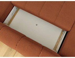 Rozkladacia/s úložným priestorom rohová pohovka v tehlovej farbe (pravý roh/do tvaru "U") Fuji – Bobochic Paris