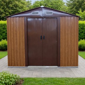 Záhradný domček BestBerg BBSH-608W / 5,3 m² / 205 x 257 x 202 cm / dekor dreva/hnedá