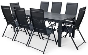 Záhradný jedálenský set Viking XL + 8x kovová stolička Pia