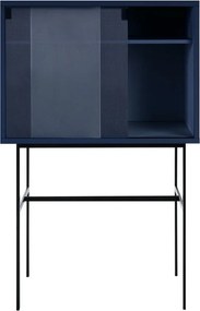 Tmavomodrá vitrína s posuvnými dverami 70x109x40 cm Lekko – noo.ma