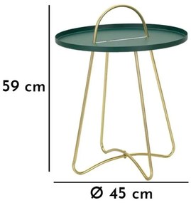 Kovový okrúhly odkladací stolík ø 45 cm Grent – Mauro Ferretti