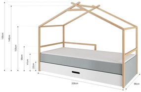 PROXIMA.store - Detská posteľ TEEPEE so šuflíkom 90x200 - Bellamy