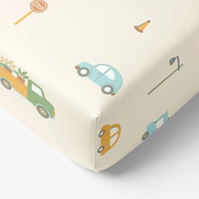 Goldea detská bavlnená napínacia plachta - svet autíčok 200 x 200 cm
