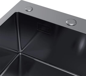 Erga HD, 1-komorový oceľový drez 780x490x210 mm, ľavý, grafitová, ERG-MLS-HD7849LB