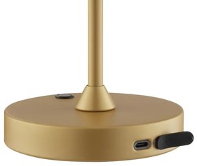 Brilliant - LED nabíjateľná stmievateľná dotyková stolná lampa ELORA LED/2,5W/5V 2700K IP44 zlatá