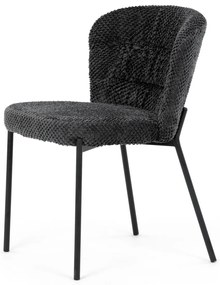 Súprava jedálenských stoličiek Bouclé CT-W1077GREY2, 4 ks