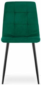 Set troch jedálenských stoličiek KARA tmavozelená (čierne nohy) (3ks)