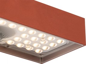 Vonkajšia nástenná lampa červená so stmievateľným svetlom a senzorom na solárnom paneli - Kayo