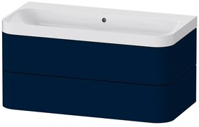 DURAVIT Happy D.2 Plus c-shaped závesná skrinka s nábytkovým umývadlom bez otvoru, 2 zásuvky, 975 x 490 x 480 mm, nočná modrá matná lakovaná, HP4348N9898
