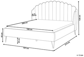 Zamatová posteľ 180 x 200 cm sivá AMBILLOU Beliani