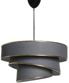 Závesné svietidlo v antracitovo-zlatej farbe s textilným tienidlom ø 40 cm Couper – Opviq lights