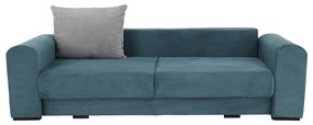 Rozkladacia pohovka s úložným priestorom Gilen Big Sofa - modrá / mentolová / svetlosivá