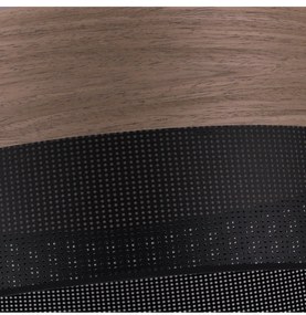 Závesné svietidlo Wood, 1x hnedá orechová dýha/čierne PVC tienidlo, (fi 40cm)