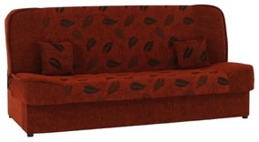 Kondela Pohovka, rozkladacia, látka tehla + vzor, ASIA NEW