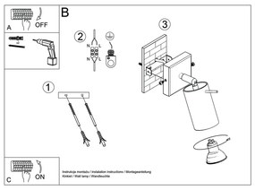 Nástenné svietidlo v striebornej farbe Sollux Etna