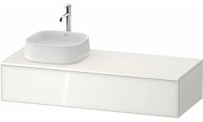 DURAVIT Zencha závesná skrinka pod umývadlo na dosku (umývadlo vľavo), 1 zásuvka, 1300 x 550 x 281 mm, biela/biela super matná, ZE4812L64840000