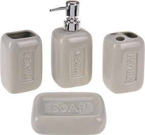 Súprava kúpeľňových doplnkov, 4 ks, Bathroom Solutions Farba: Sivá