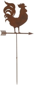 Hrdzavý dekoratívny zápich Kohút - 49*0,5*120 cm