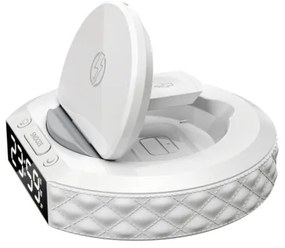 Immax 08983L - Budík s LCD a bezdrôtovou Qi nabíjačkou 27W/9V biely