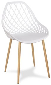 Dekorstudio Jedálenská stolička OSLO biela na kovových nohách buk