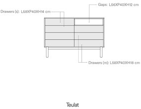 Komoda corvo krémová 40 x 120 cm MUZZA