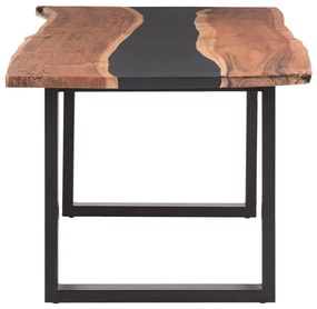 furniture-nabytek.cz - Masívny jedálenský stôl Black River z akácie, lakovaný, prírodný/čierny – 170×90×75 cm