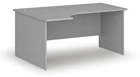 Kancelársky rohový pracovný stôl PRIMO GRAY, 1600 x 1200 mm, ľavý, sivá