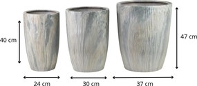 Sada 3 ks květináčů NEVA MARBLE IX béžová/šedá