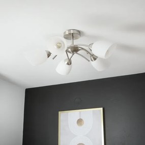 Prisadený luster DONNA 5xE27/60W/230V nikel