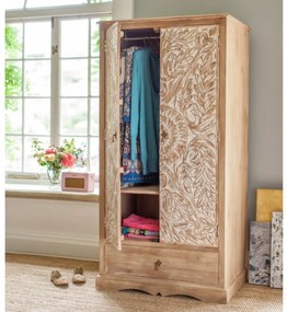 furniture-nabytek.cz - Šatníková skriňa rustikálna 120x200x60 z dreva mango
