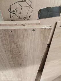 AKCIA Nástenný TV stolík ENTSIAN 150x40cm, dub artisan II. akosť