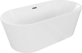 Mexen Luna, voľne stojaca vaňa 170 x 80 cm, biela, brúsený grafit prepad, 52031708000-95