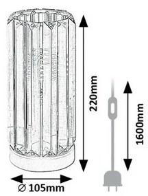 Rabalux 74206 stolná kovová lampa Veness, dymová