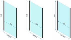 Rea Rapid Swing, rohový sprchovací kút 80 (dvere) x 90 (stena) x 195 cm, 6mm číre sklo, čierny profil, KPL-009923