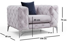 Svetlosivé kreslo Como – Artie