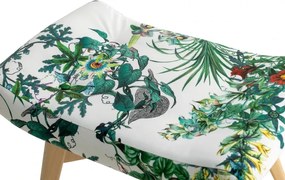 Kreslo Grande s podnožkou, vzor kvety (EDEN 3991104 / prírodné)