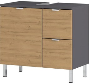 Skrinka pod umývadlo s dubovým dekorom Germania Mauresa, šírka 60 cm