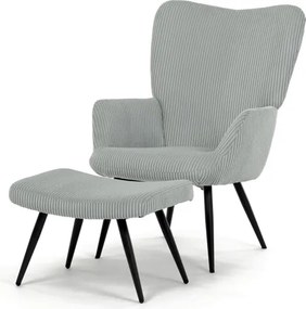 Relaxačné kreslo s podnožou AK-L7285 Sivomodrá manchester látka