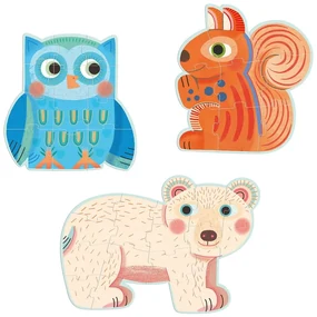 Sada 3 detských puzzle Djeco Forest