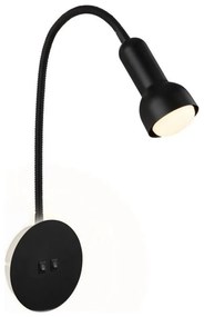 Briloner 2178015 - LED Nástenná flexibilná lampa 1xE14/10W/230V + LED/3W čierna BL1818
